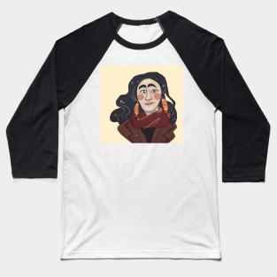 Portait curly lady Baseball T-Shirt